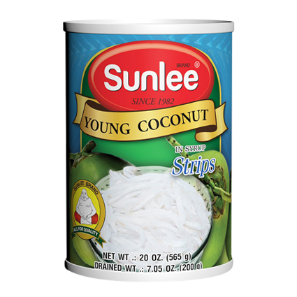 Sunlee Canned Young Coconut Strips in Syrup 565g